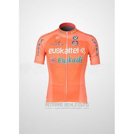 2011 Fahrradbekleidung Euskalte Orange Trikot Kurzarm und Tragerhose